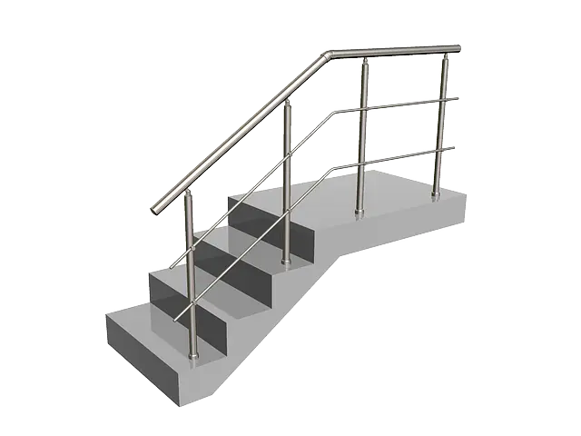 Escalier et saut de loup en acier ou inoxn 